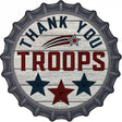 Thank You Troops Stars Novelty Metal Bottle Cap Sign