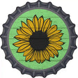 Sunflower Green Background Novelty Metal Bottle Cap Sign