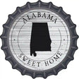 Alabama Sweet Home Novelty Metal Bottle Cap Sign BC-1791