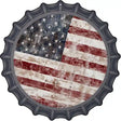 American Flag Smudged Rusty Novelty Metal Bottle Cap Sign BC-1841
