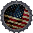 Dark American Flag Novelty Metal Bottle Cap Sign BC-1847