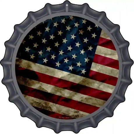 Dark American Flag Novelty Metal Bottle Cap Sign BC-1847