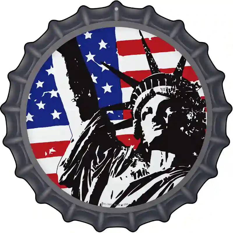 Lady Liberty Novelty Metal Bottle Cap Sign BC-1852