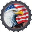Eagle|American Flag Novelty Metal Bottle Cap Sign BC-1868