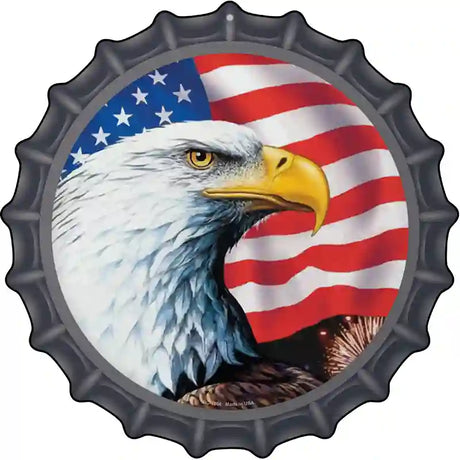 Eagle|American Flag Novelty Metal Bottle Cap Sign BC-1868