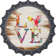 Love Colorful Chicken Novelty Metal Bottle Cap Sign