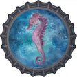 Seahorse Blue Novelty Metal Bottle Cap Sign