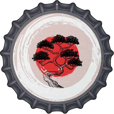 Bonsai & Rising Sun Novelty Metal Bottle Cap Sign BC-2067
