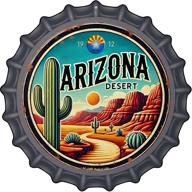 Arizona Desert Novelty Metal Bottle Cap Sign BC-2090