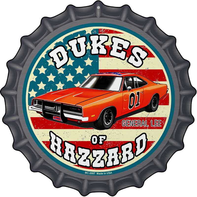 Dukes of Hazzard Novelty Metal Bottle Cap Sign BC-2097