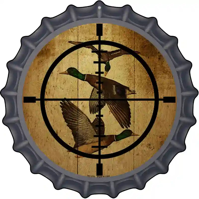 Duck Hunter Novelty Metal Bottle Cap Sign BC-576