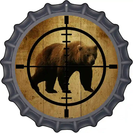 Bear Hunter Novelty Metal Bottle Cap Sign BC-577