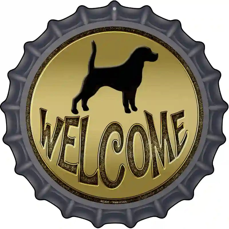Welcome With Dogs Novelty Metal Bottle Cap Sign BC-635