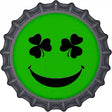 Shamrock Smiling Face Novelty Metal Bottle Cap Sign BC-651