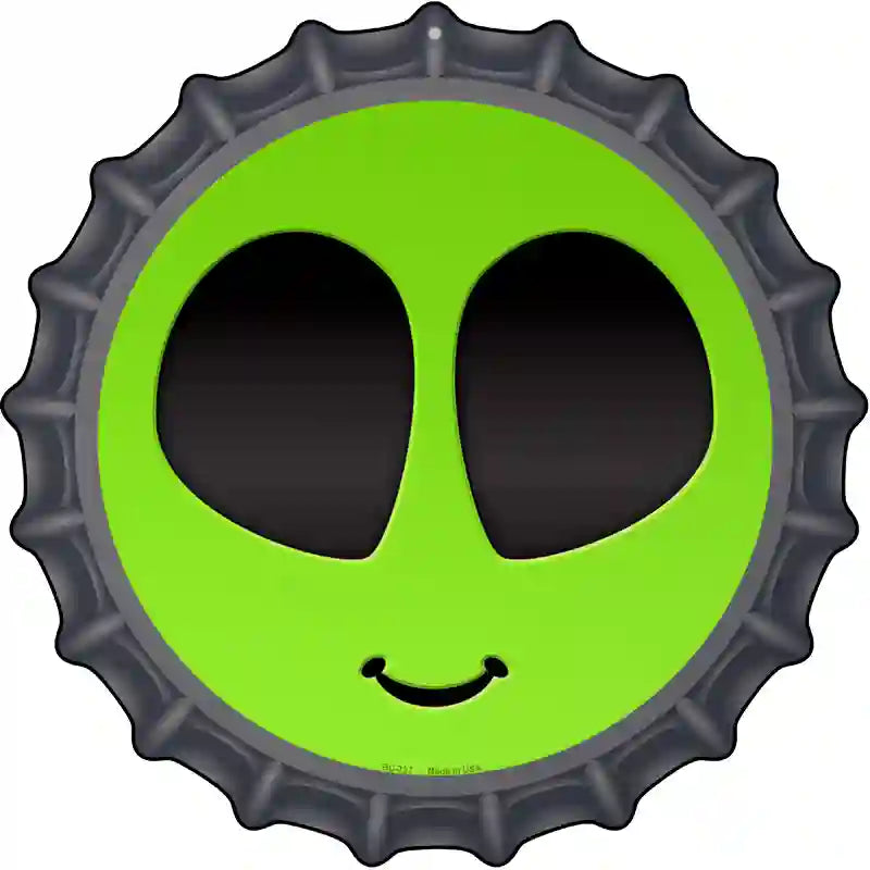 Alien Smile Face Novelty Metal Bottle Cap Sign BC-727