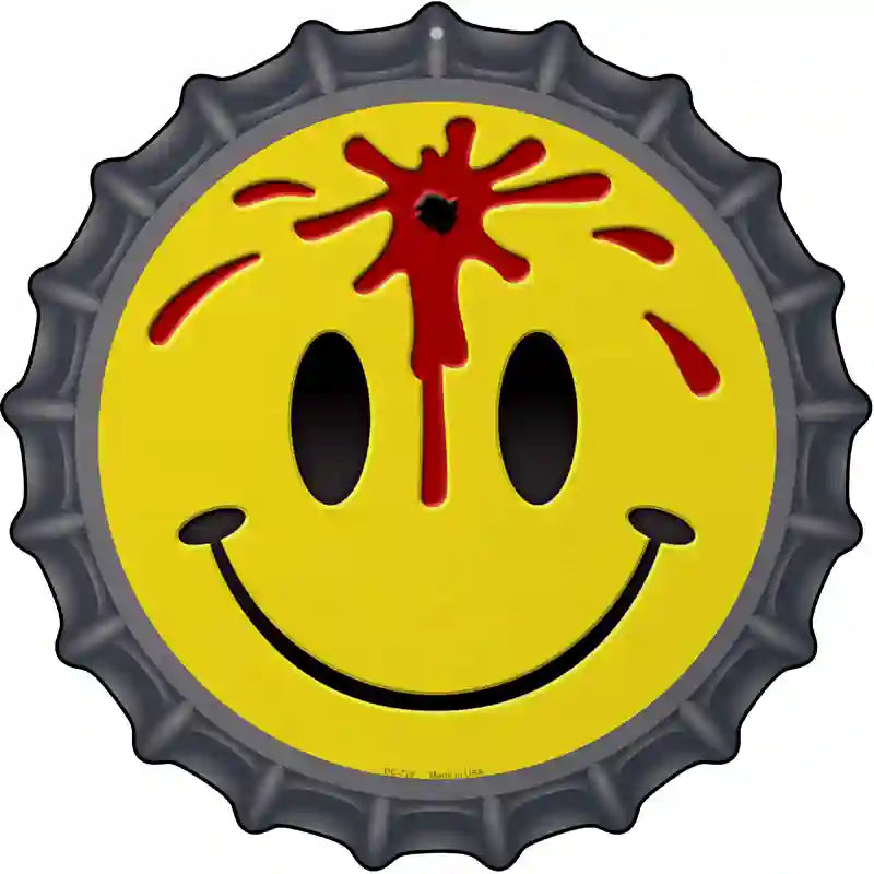 Bullet Smile Novelty Metal Bottle Cap Sign BC-728