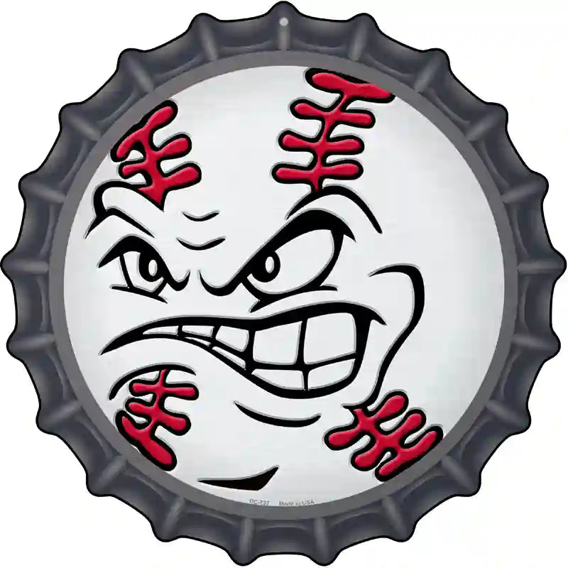 Angry Baseball Novelty Metal Bottle Cap Sign BC-737