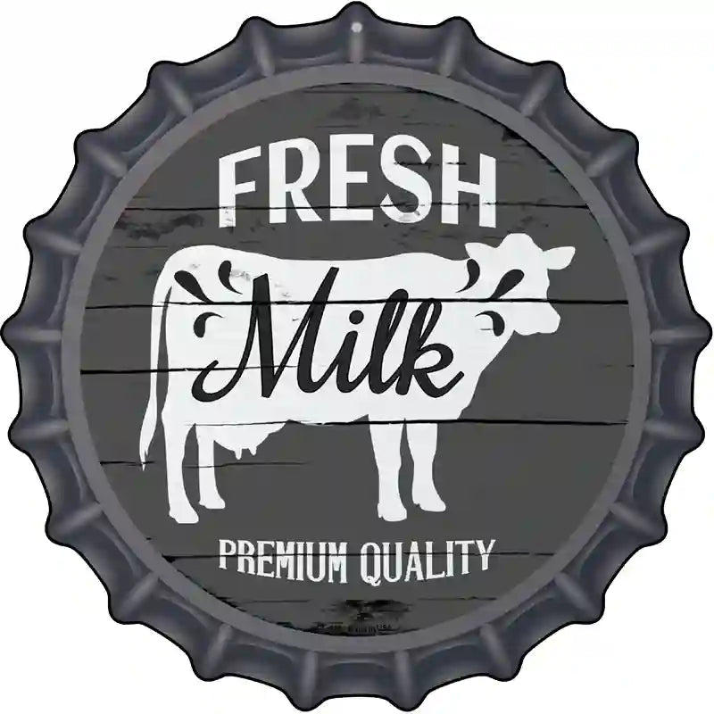 Fresh Milk Premium Quality Novelty Metal Bottle Cap Sign BC-855