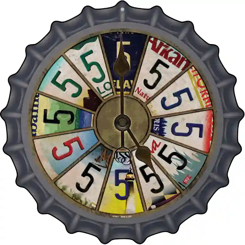 5 Oclock Novelty Metal Bottle Cap Sign