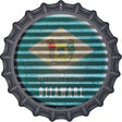 Delaware Flag Corrugated Effect Novelty Metal Bottle Cap Sign BC-918