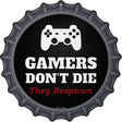 Playstation Gamers Dont Die Novelty Metal Bottle Cap Sign BC-965