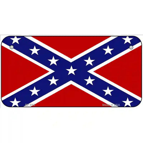 Confederate Flag Novelty Metal License Plate 6" x 3" (BP)
