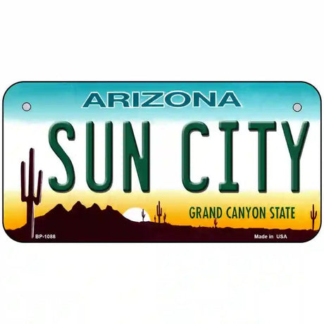 Sun City Arizona Novelty Metal License Plate 6" x 3" (BP)