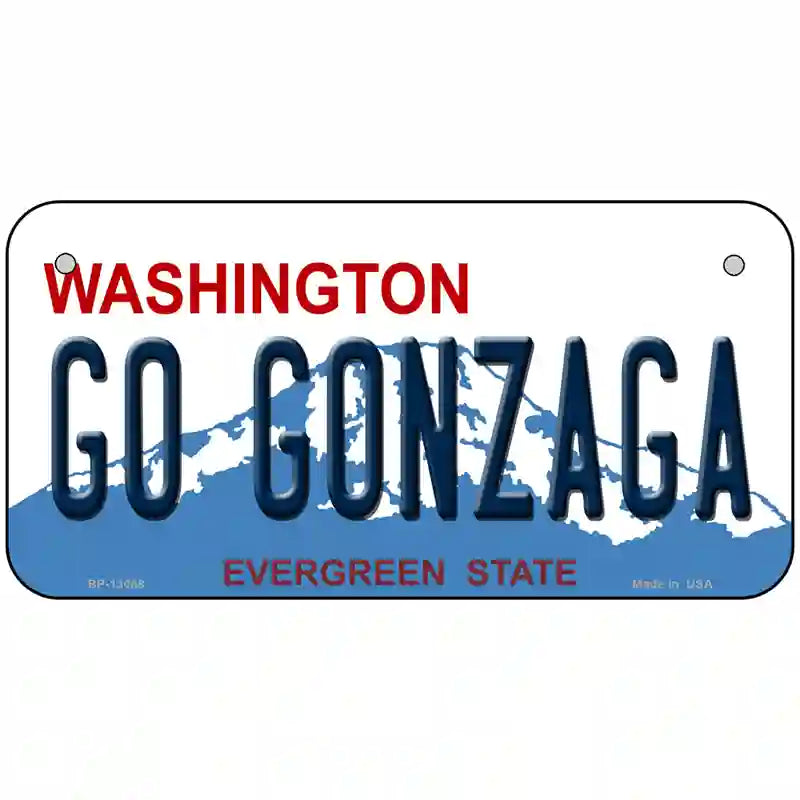 Go Gonzaga Novelty Metal License Plate 6" x 3" (BP)