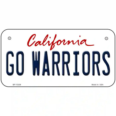 Go Warriors Novelty Metal License Plate Tag 6" x 3" (BP)