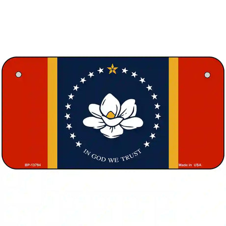 Mississippi Flag Novelty Metal License Plate Tag 6" x 3" (BP)