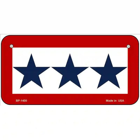 Blue Star Three Metal Novelty License Plate 6" x 3" (BP)