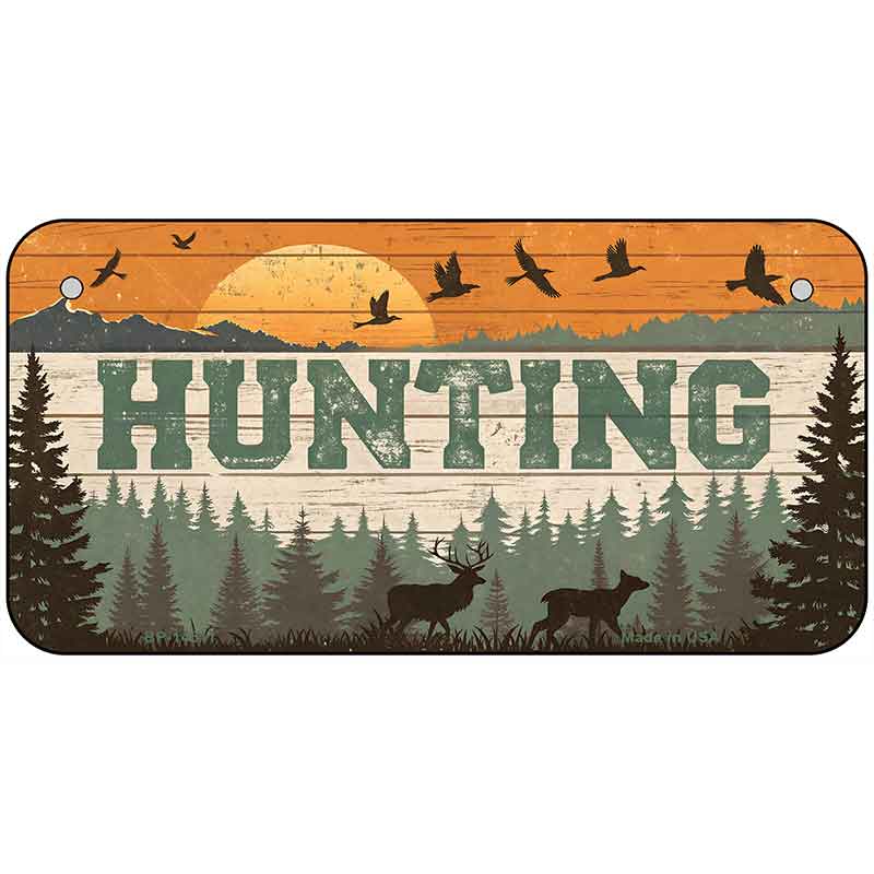 Hunting Sunset Novelty Metal License Plate LP-14511