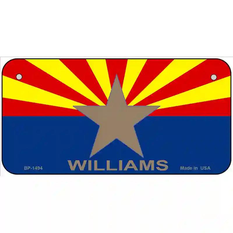 Williams Arizona Flag Metal Novelty License Plate 6" x 3" (BP)
