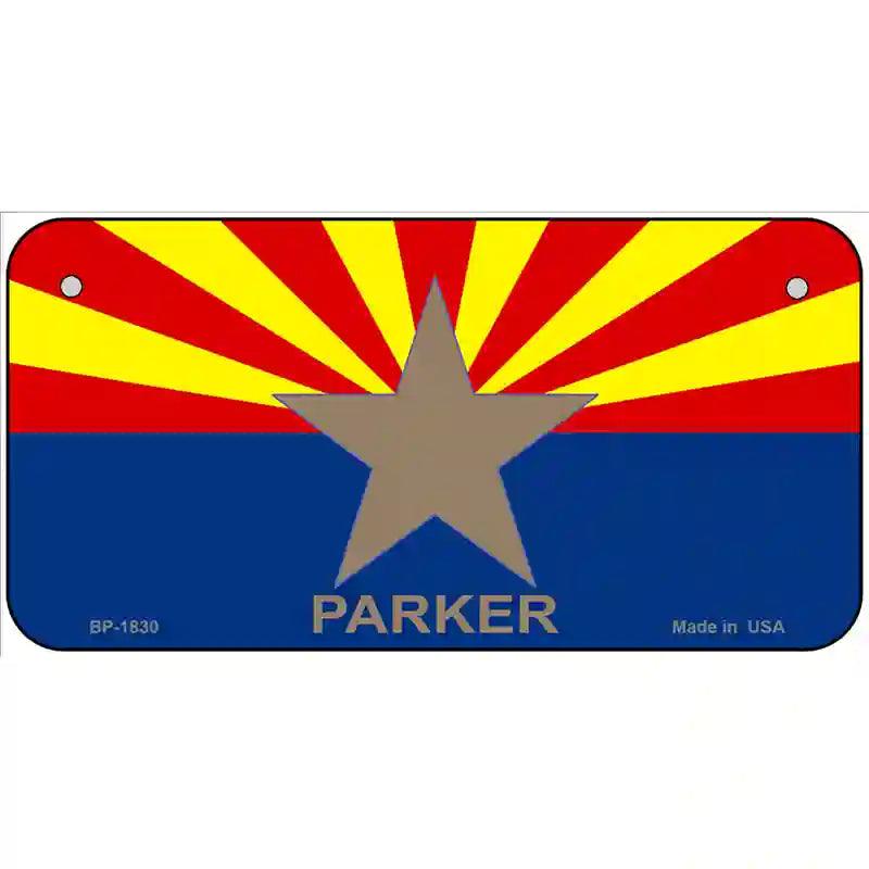 Parker Arizona State Flag Metal Novelty License Plate 6" x 3" (BP)