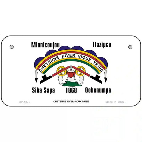 Cheyenne River Sioux Flag Metal Novelty License Plate 6" x 3" (BP)