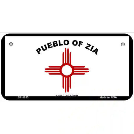 Zia Pueblo Flag Metal Novelty License Plate 6" x 3" (BP)
