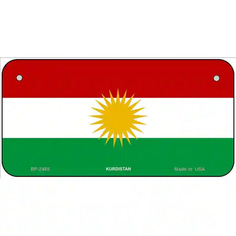 Kurdistan Flag Metal Novelty License Plate 6" x 3" (BP)