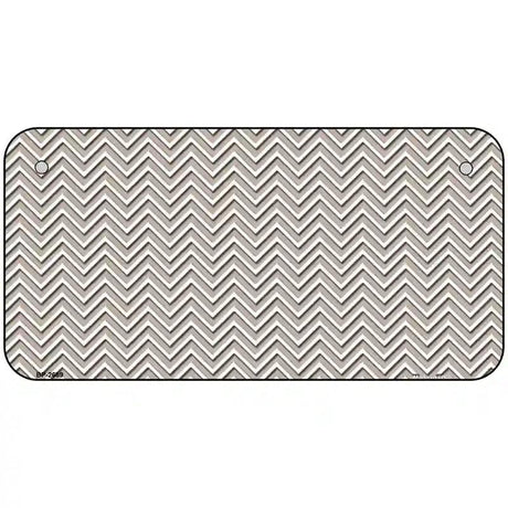 Tan White Chevron Metal Novelty License Plate 6" x 3" (BP)