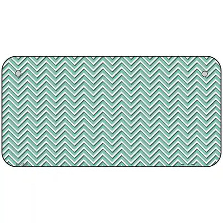 Mint White Chevron Metal Novelty License Plate 6" x 3" (BP)