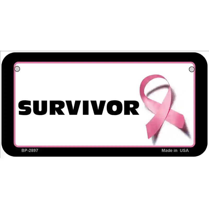 Survivor Metal Vanity License Plate Sign 6" x 3" (BP)