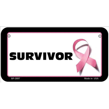 Survivor Metal Vanity License Plate Sign 6" x 3" (BP)
