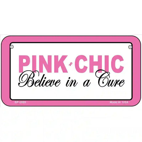 Pink Chic Metal Vanity License Plate Sign 6" x 3" (BP)