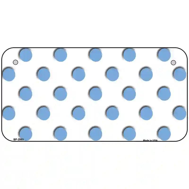 Light Blue White Polka Dot Metal Novelty License Plate 6" x 3" (BP)