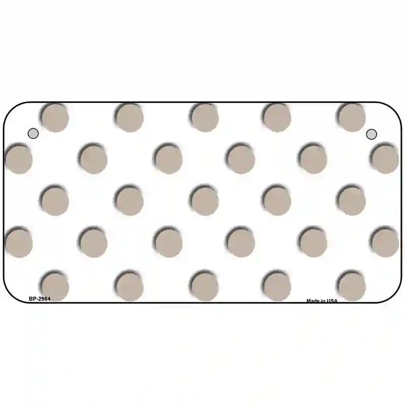 Tan White Polka Dot Metal Novelty License Plate 6" x 3" (BP)