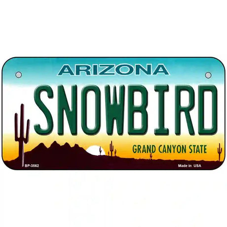 Snowbird Arizona Novelty Metal License Plate 6" x 3" (BP)