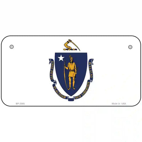 Massachusetts State Flag Metal Novelty License Plate 6" x 3" (BP)
