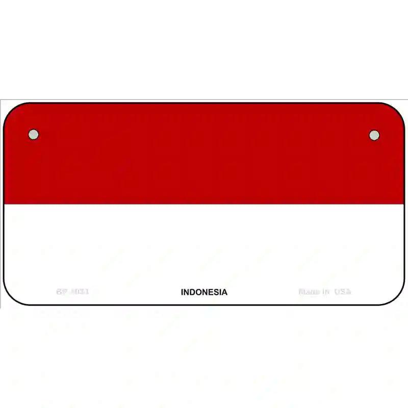 Indonesia Flag Metal Novelty License Plate 6" x 3" (BP)