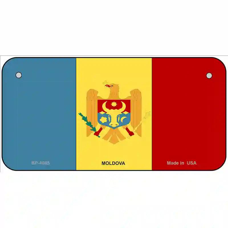 Moldova Flag Metal Novelty License Plate 6" x 3" (BP)