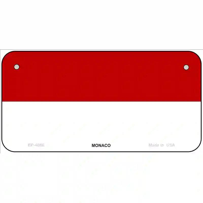 Monaco-C Flag Metal Novelty License Plate 6" x 3" (BP)