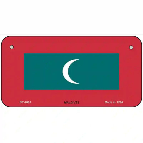 Maldives Flag Metal Novelty License Plate 6" x 3" (BP)